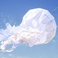 thumbnail image 4 of In the Breeze 5260 — 50-inch White Iridescent Jellyfish 3D Windsock — Simmering Windsock with Inflatable Head and Free-Flowing Tentacles, 4 of 8