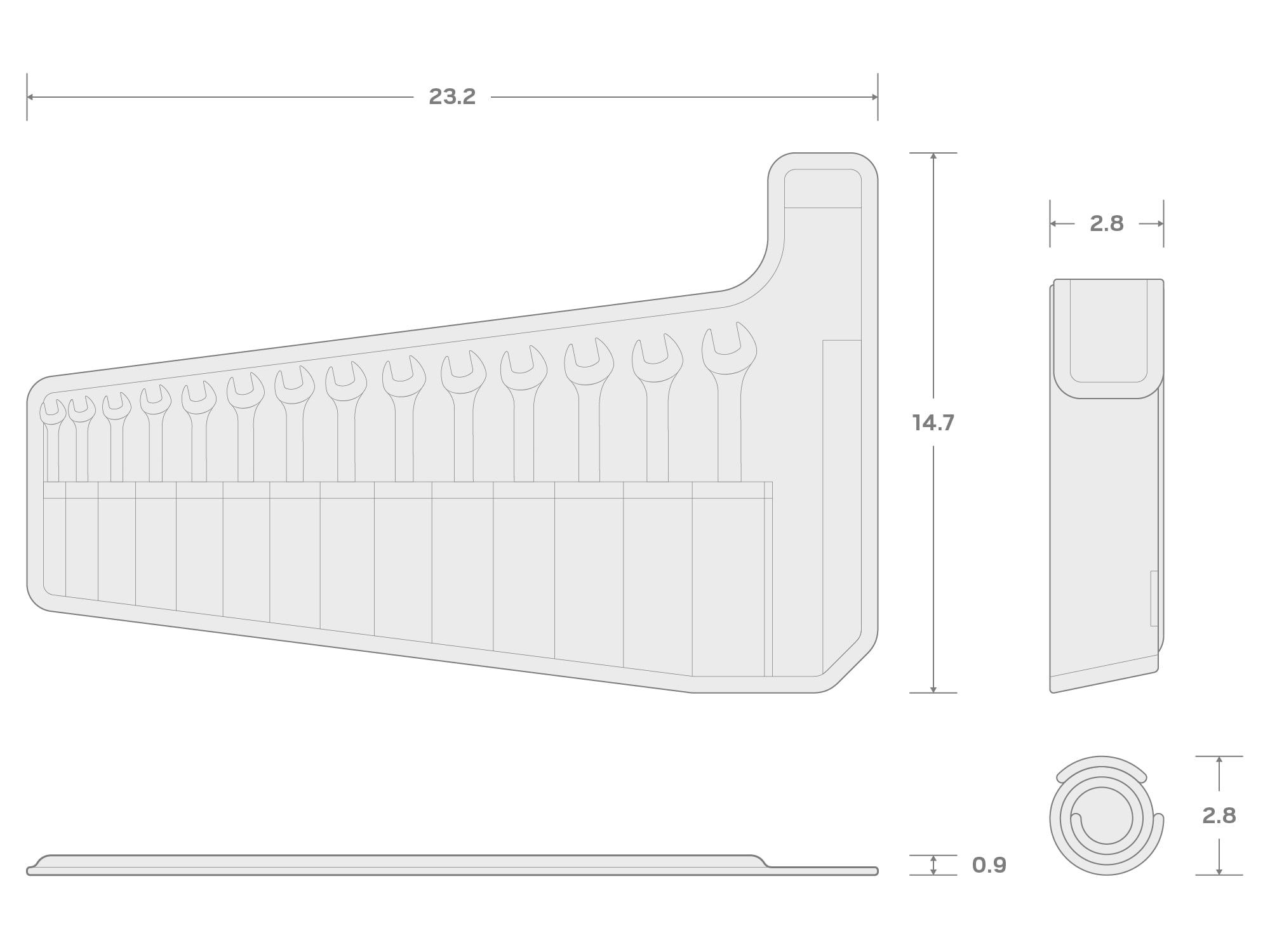 TEKTON Combination Wrench Set with Pouch, 14-Piece (6-19 mm) | WCB94201