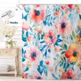 thumbnail image 1 of Dznils Cortina Shower de Tela Floral Boho, Cortina de Baño Moderna con 12 Ganchos, 72 x 72, Rosa, 1 of 11
