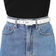 thumbnail image 4 of Cinturones de cintura fina para mujer Cinturón de cuero ajustado con hebilla rectangular para pantalones de vestir blanco Ajuste la cintura 78-95cm / 30.7-37.4, 4 of 4