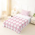 thumbnail image 5 of Homewish Gothic Skull Checkered Twin Sheets,Halloween Themed Bedding,Pink White,3pcs,1 Fitted Sheet and 1 Pillowcase, 5 of 6