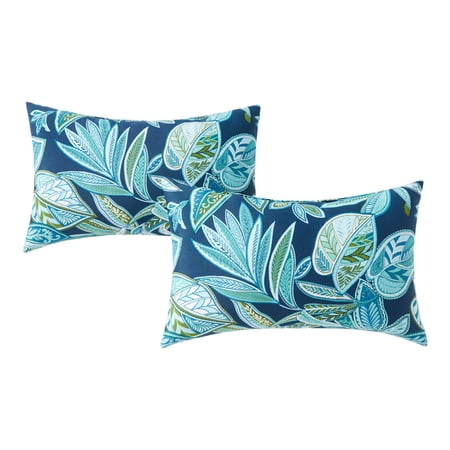 Greendale Home Fashions 19 x 12 Reversible Outdoor Throw Pillow Set of 2 Botanical Crestwood