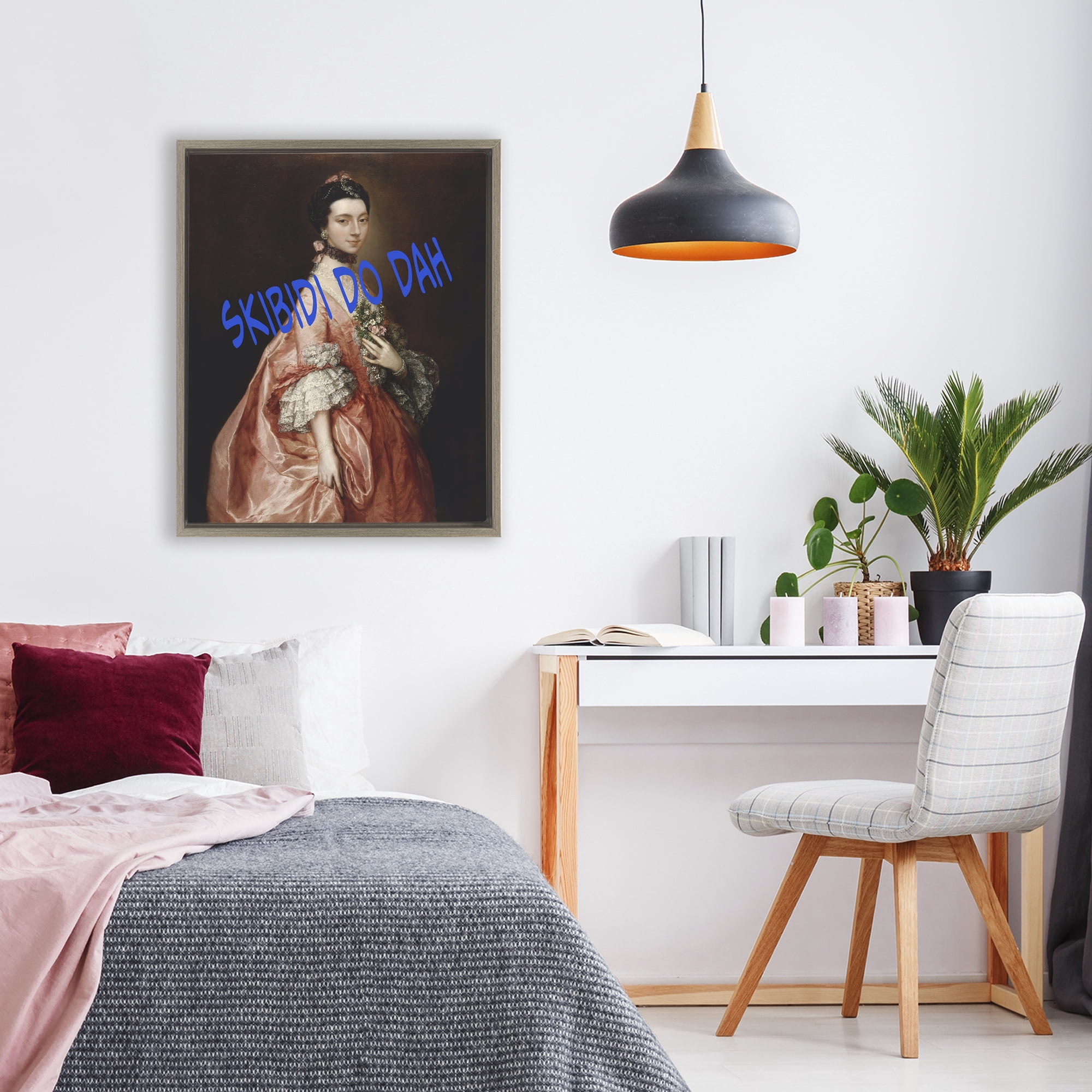 Stupell Industries Iconic Skibidi Do Dah Brown Framed Floater Canvas Wall Art, design by Grotto Studios