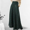 thumbnail image 3 of Miqool Women's Maxi Skirt Vintage Plaid High Waist Tartan Pleated A Line Long Skirt with Pockets, 3 of 8
