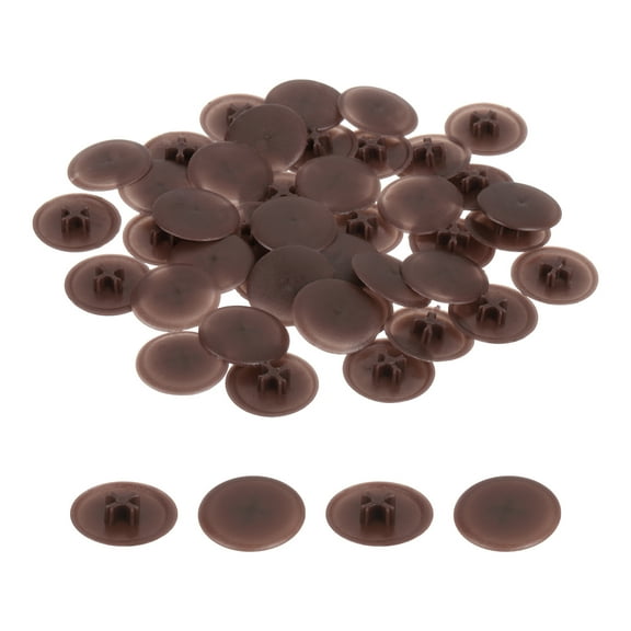 Uxcell 40PCS Screw Cap Covers, 17mm Plastic Screw Decorative Caps for Phillips Cam Self-Tapping Screws, Light Coffee