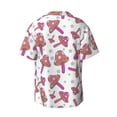 thumbnail image 4 of Goofa Purple Mushroom Printed Men's Casual Short-sleeved Shirt,Lightweight Breathable Button-down,Summer Casual men's top,Versatile Fashion shirt-Large, 4 of 7