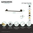 thumbnail image 5 of Kingston Brass BA4811MB Metropolitan 24-Inch Single Towel Bar in Matte Black, 5 of 6