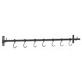 DecMode Modern 4 x 46 inch black iron wall hook rack