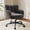 Black, variant on Romorgniz Vanity Chair with Wheels & Back Desk Chair Adjustable Height for Makeup, Work & Relaxation, White