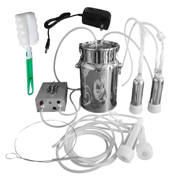 FOVOLAT Goat Milker Machine Electric Goat Milk Machine Milking Supplies Electric Automatic Pulsation Vacuum Milker with Tube 7L Bucket Vacuum for Sheep benchmark