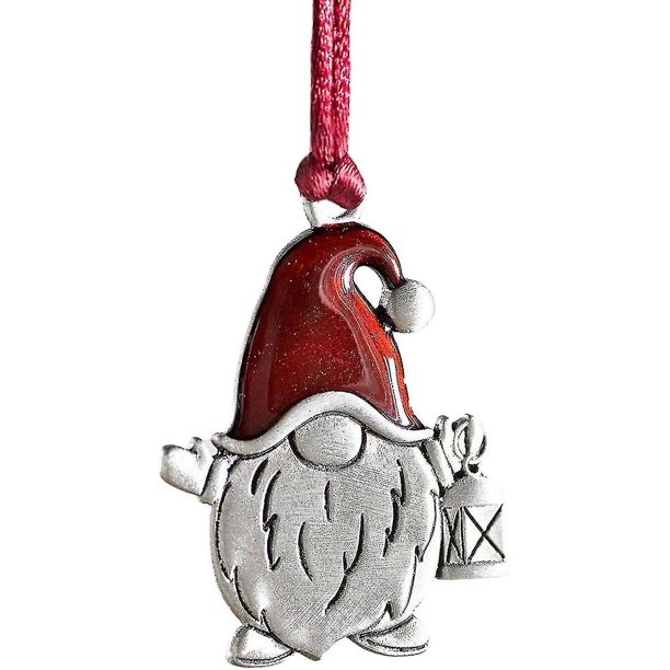 Adornos para árbol de Navidad, adorno conmemorativo, adorno navideño, colgantes de decoración Xma para decoración del hogar de vacaciones Xma, plateado (1 juego, rojo plateado)