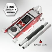 JACK BOSS Floor Jack 3 Ton Hydraulic Low Profile Aluminum and Steel Racing Car Jack with Dual Pump, Rapid Lift