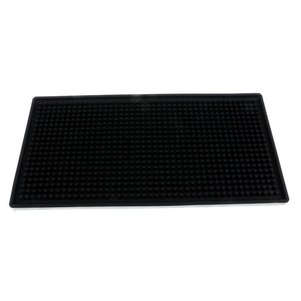 Alfombrilla de secado de platos de goma negra, perfecta para bares y cafeterías. 15x30cm