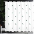 thumbnail image 3 of Ambesonne Sea Animals Shower Curtain, Pattern of Shark Fins, 69"Wx84"L, Forest Green, 3 of 4