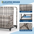 thumbnail image 2 of Large Grey Outdoor Wicker Rattan Pool Float Storage Caddy with Wheels – Waterproof PE Organizer Bin for Patio, Deck & Poolside – 1 Open Compartment – Single Armrest, 2 of 6