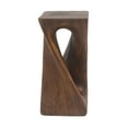 thumbnail image 5 of Christopher Knight Home 26.8" Natural Wood Twist Shape Design MGO Outdoor Side Table, Antique Brown, 5 of 6