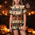 thumbnail image 2 of UAYOTSE Button‑Down Satin Pjs for Girls, Collared Short‑Sleeve Top and Sleep Shorts, Lightweight Kids Sleep Set for Daily and Holiday Moments Size 8-9 Years, 2 of 6