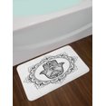 thumbnail image 2 of Hamsa Bath Mat, Mehndi Style Symbol in Round Mandala Oriental Artistic Ethnic Asian Floral Details, Non-Slip Plush Mat Bathroom Kitchen Laundry Room Decor, 29.5 X 17.5 Inches, Black White, Ambesonne, 2 of 2