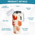 thumbnail image 2 of Yayeee 30oz Stainless Steel Tumbler with Straw and Handle Double-Wall Insulated Travel Water Bottle, Red Autumn Leaves, 2 of 8