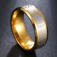 thumbnail image 3 of K-KED Mens Stainless Steel Christian Jesus Cross Ring Band Men Size 6-12-7-Gold, 3 of 6