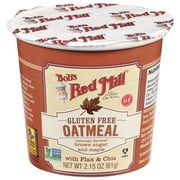 Bob's Red Mill Gluten Free Brown Sugar and Maple Oatmeal Cup with Flax & Chia 2.15 Ounces