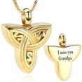 thumbnail image 4 of Celtic Knot Urn Necklace for Ashes Stainless Steel Triangle Vintage Circle Pendant Necklace Cremation Jewelry Celtic Knot Urn Necklace for Ashes Triangle Urn Locket for Ashes, 4 of 6