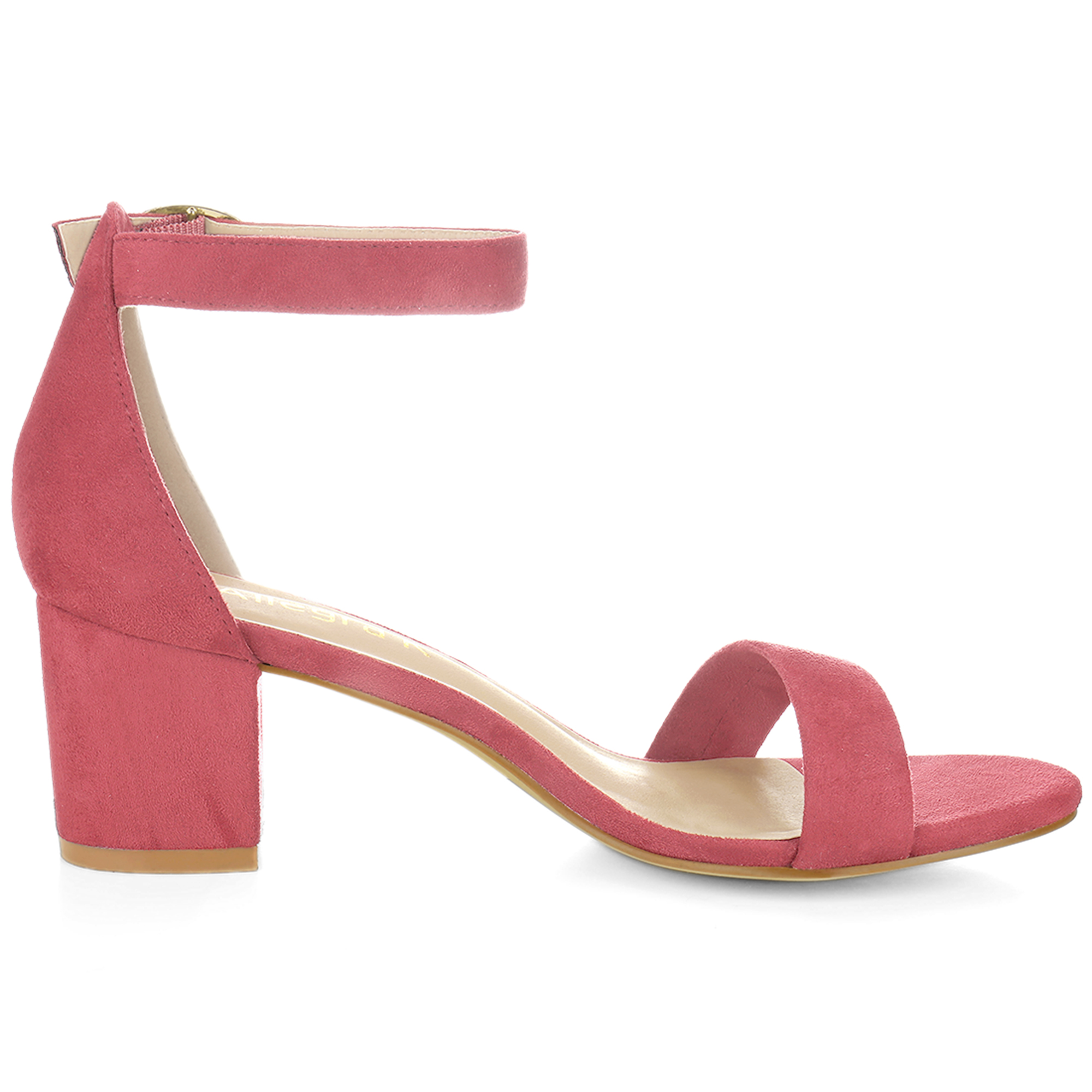 DARING DIVA Women's Open Toe Block Heel Ankle Strap Sandals Watermelon Red 7.5
