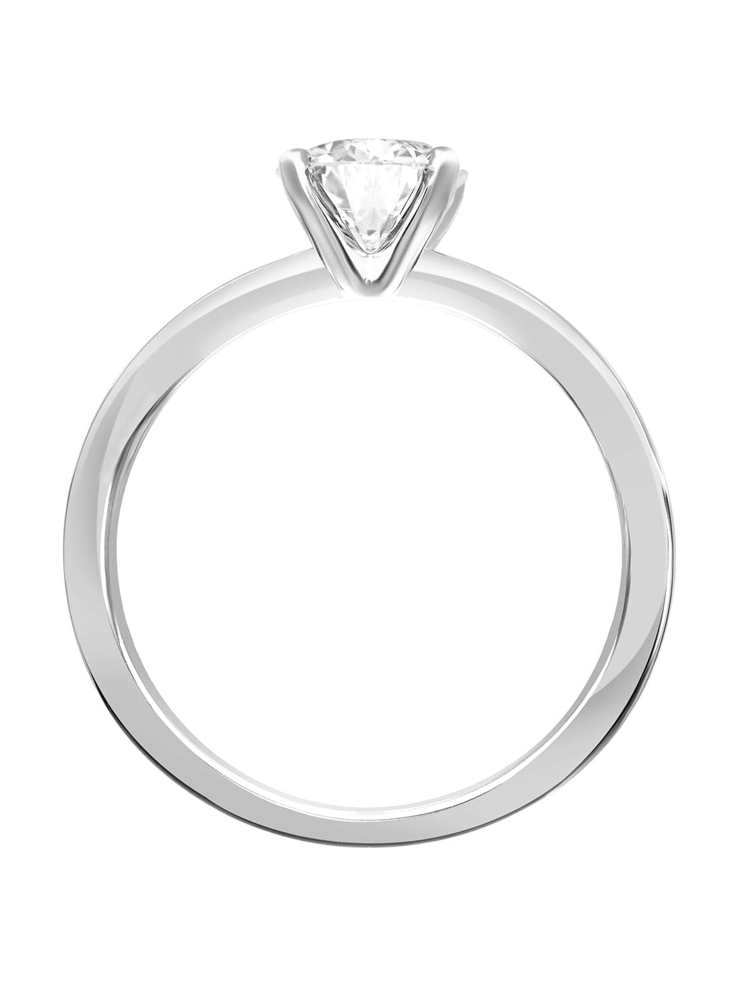 1 Carat DEW Moissanite 10K White Gold Solitaire Engagement Ring