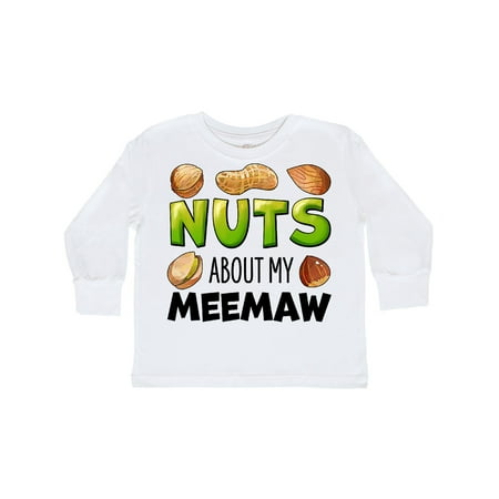 

Inktastic Nuts About My Meemaw Peanut Almond Pistachio Gift Toddler Boy or Toddler Girl Long Sleeve T-Shirt