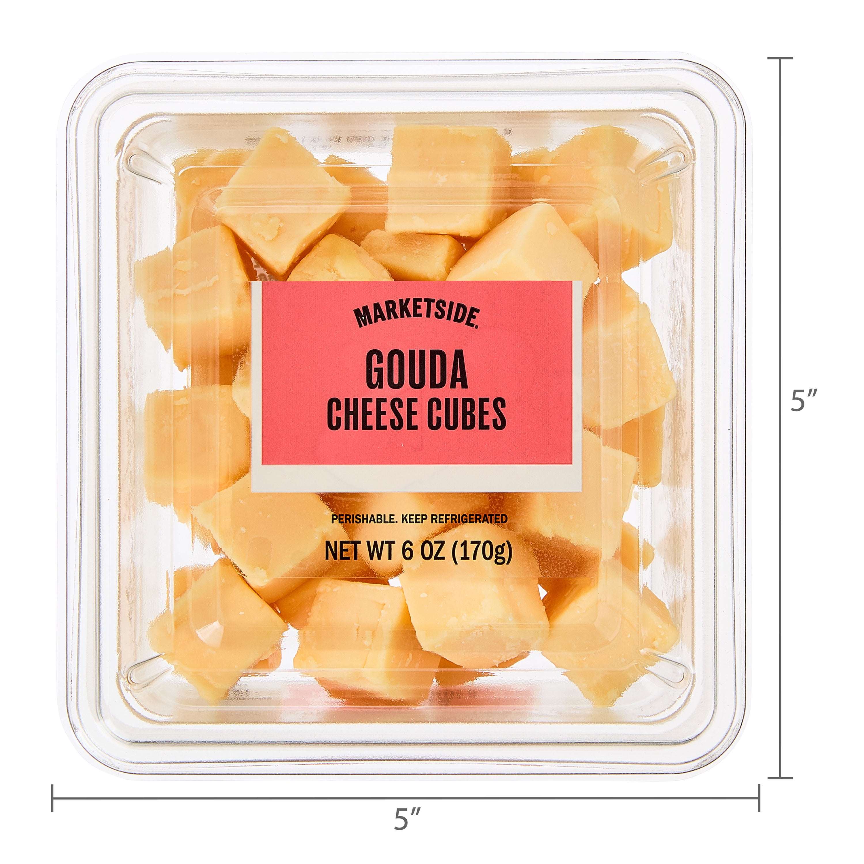 Marketside Cubed Gouda Cheese Cup, 6oz (Fresh, Plastic Cup)