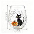 thumbnail image 4 of Halloween Stemless Wine Tumbler, Spooky Haunted House Ghost Black Cat Pumpkin Carriage Glass Cup, Indoor Outdoor Halloween Decorations, Clear Cocktail Drinkware for Party Table Decor Holiday Gift, 4 of 8