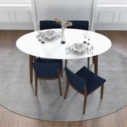 Kyro Modern Solid Wood Walnut Dining Room & Kitchen Table Set for 4