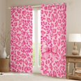 thumbnail image 2 of Manfei Ribbon Monogrammed B Black Out Curtains for Girl, Kawaii Princess Style Curtains Pack of 2 (42x63 Each), Black Pink Cheetah Print Bedroom Curtains, Curtains and Drapes Decor, 2 of 6