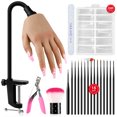 thumbnail image 2 of Mano de práctica Saviland para uñas acrílicas Manos de práctica flexibles para uñas acrílicas Puntas de práctica para uñas Juego de pinceles para decoración de uñas, 2 of 4