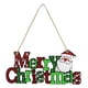 thumbnail image 1 of Madera Familiar De Navidad, Muñeco De Nieve De Papá Noel De Dibujos Animados, Decoración Colgante De Pared Para Puerta De Casa, Cartel De Feliz Navidad, Colgante Para Decoración Del Hogar Methold HA045220-01, 1 of 6
