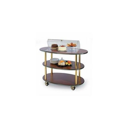 Geneva 36303 Rounded Oval Style- 3-Shelf Wood Laminate Serving Cart