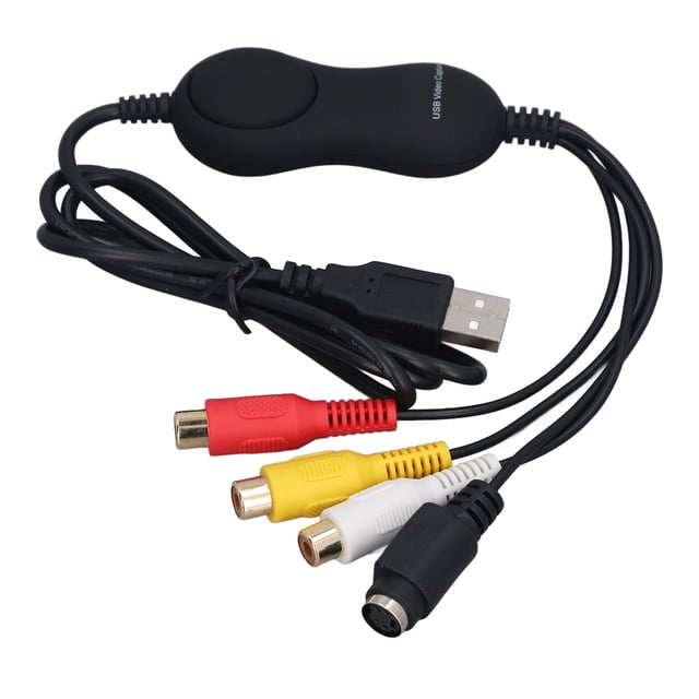 UVC Video Capture Card Adapter, USB 2.0 Video Capture Card Plug and Play Portable Snapshot Button Support PAL NTSC Formats for PC