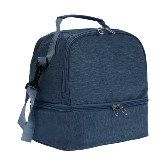 Unique Bargains Insulated Lunch Bag with Adjustable Shoulder Strap Navy Blue 410 oz