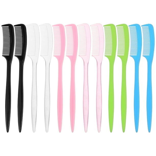 Juego de 12 cepillos para el pelo de muñecas, peines de dientes finos, peine de cola de rata, peines pequeños de bolsillo para peinar, desenredar y cuidar el cabello de las muñecas.