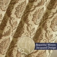 thumbnail image 3 of Jacquard Window Curtains For Living Room 2 panel set 54" x 84" Long with Attached Valance Sheer Backing and 2 Tie backs Elegant Fancy Design Perfect For Any Room and Bedroom Cortinas para Sala (Taupe), 3 of 6
