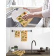 thumbnail image 5 of Ladybugs Eucalyptus Kitchen Dish Towels for Drying Dishes Set of 4, Spring Botanical Leaves Yellow Waffle Weave Microfiber Hand Tea Bathroom Towels Quick Dry & Absorbent Towel 12x12, 5 of 7
