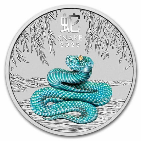 2025 Australia 1/4 oz Silver Lunar Snake BU Colorized (Cap)