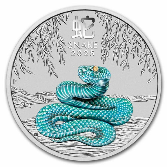 2025 Australia 1/4 oz Silver Lunar Snake BU Colorized (Cap)