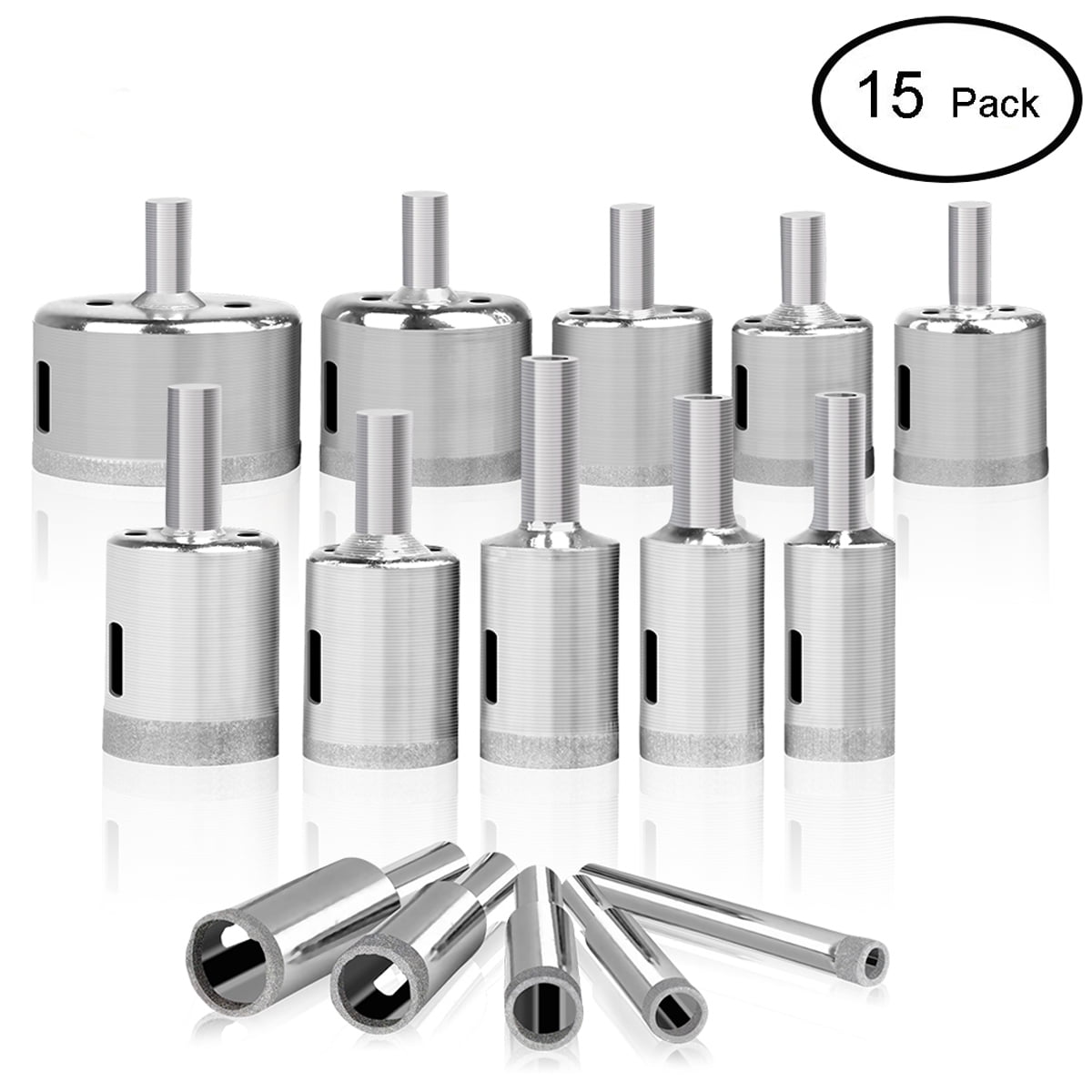 Details about   10pc Diamond Hole Saw Kit 8-50mm Grit Drill Bits Set for Glass Ceramic Tile 