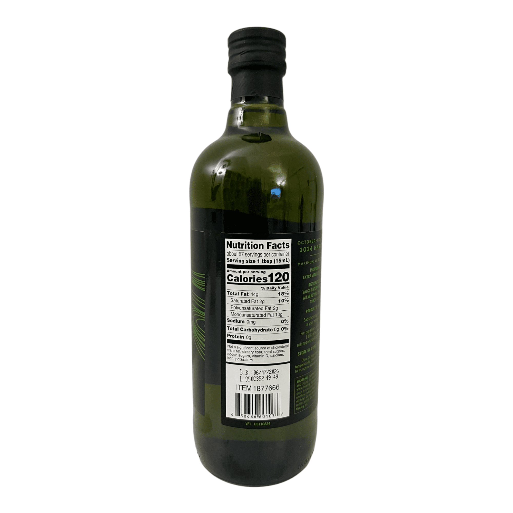 Ottavio Early Harvest Extra Virgin Olive Oil, Cold Pressed, 34 fl oz (1L), Product of Spain