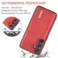 thumbnail image 4 of 2 in 1 Wallet Case for Samsung Galaxy S25 for Women Men, Detachable Cards Holder Magnetic Back Cover Stand Feature Shockproof Premium PU Leather Phone Cover for Samsung Galaxy S25, Red, 4 of 11