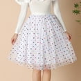 thumbnail image 2 of Youmylove Women Tulle Skirt Knee Length Petticoat A-Line Elastic High Waist Pleated Tulle Skirt UnderSkirt Versatile Comfy Trendy Leisure, 2 of 4