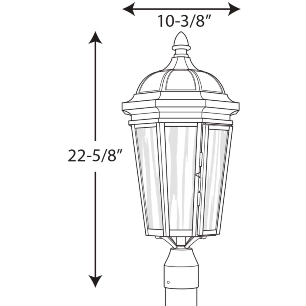 Progress Lighting - Three Light Post Lantern - Outdoor - Verdae - Outdoor Light