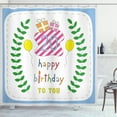 thumbnail image 1 of Ambesonne Party Shower Curtain, Birthday 20 Years, 69"Wx84"L, Green Blue and Pink, 1 of 3