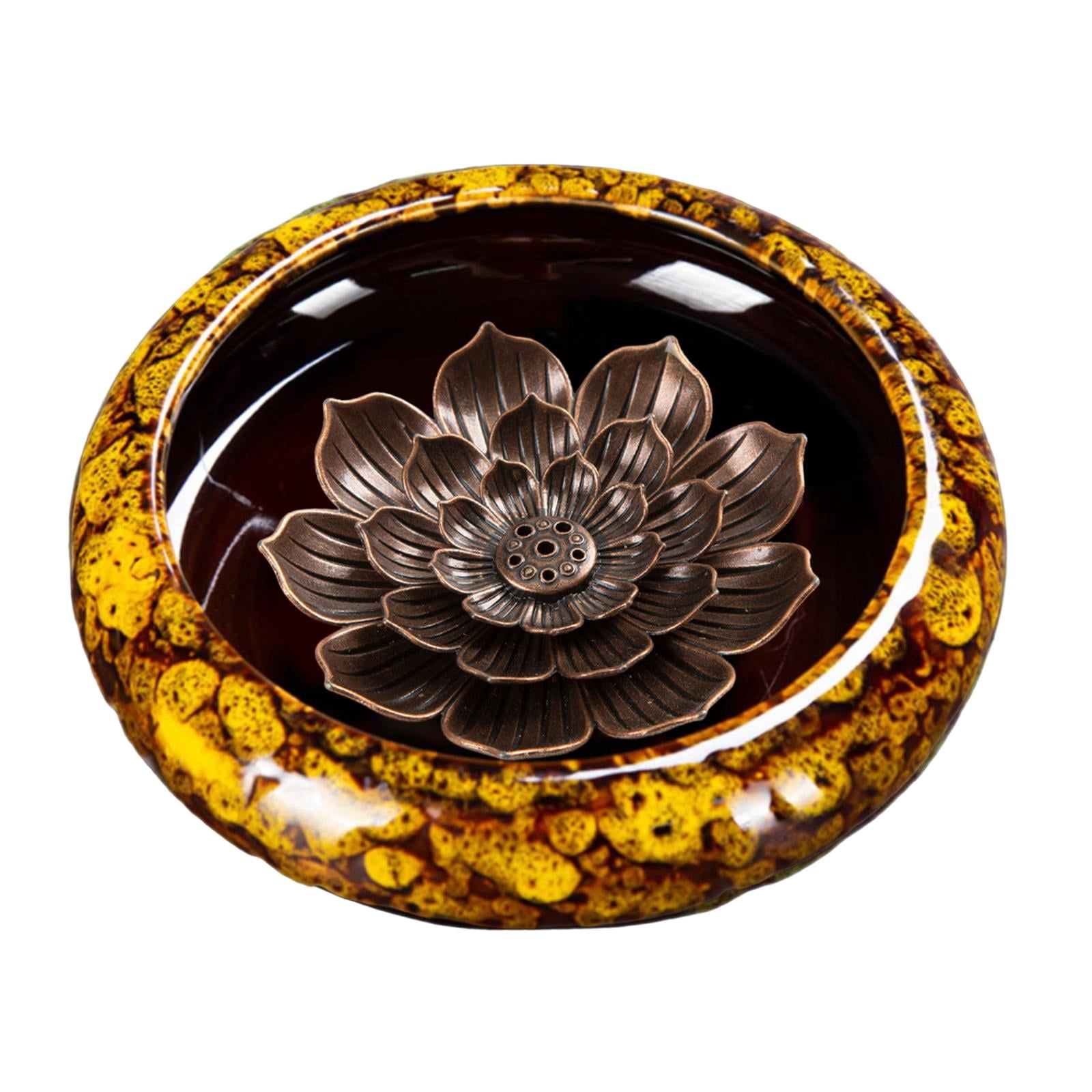 WLPZXP Incense Holder for Sticks Lotus Incense Holder Convenient Elegant Incense Burner Yellow